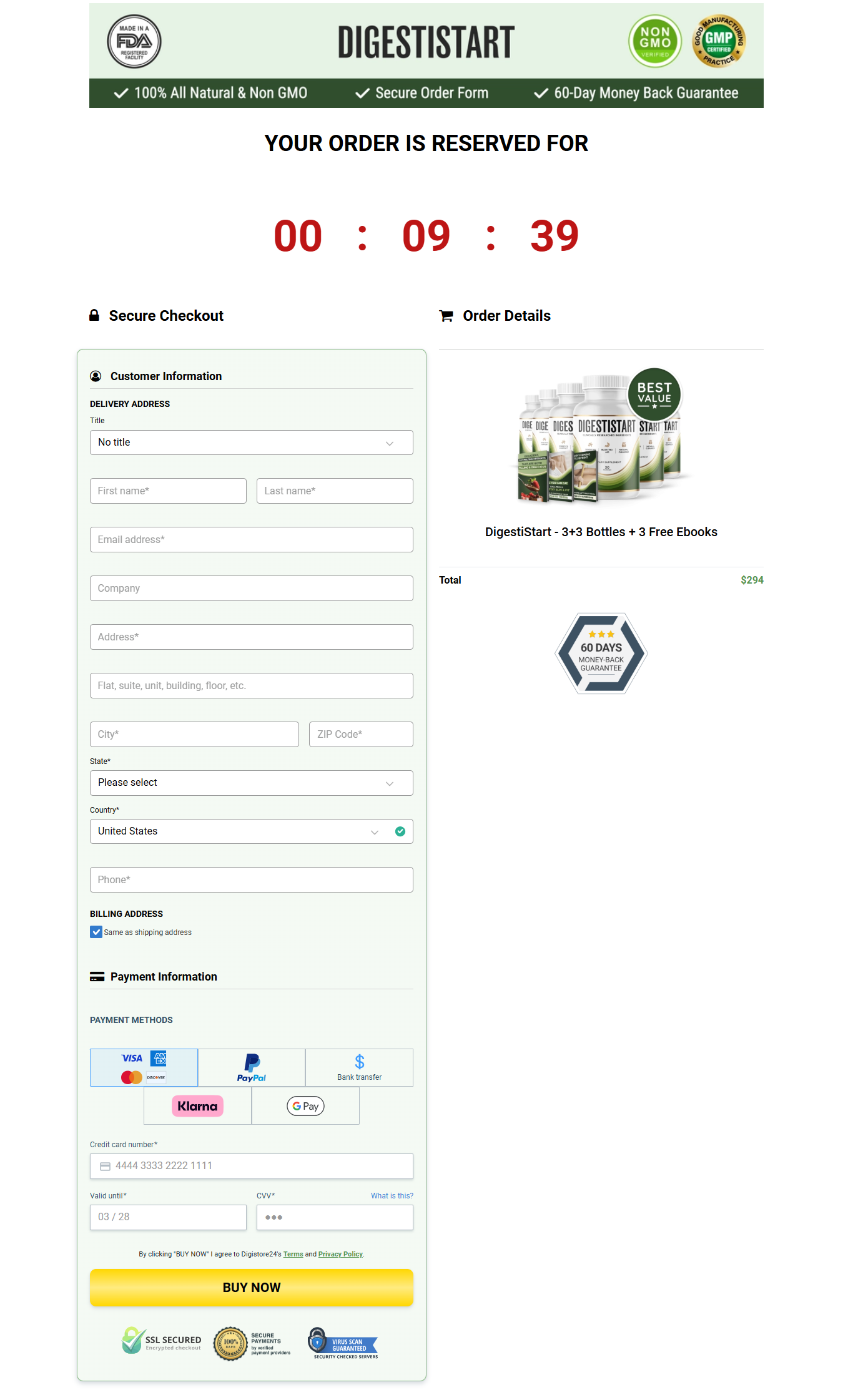 DigestiStart Payment Option